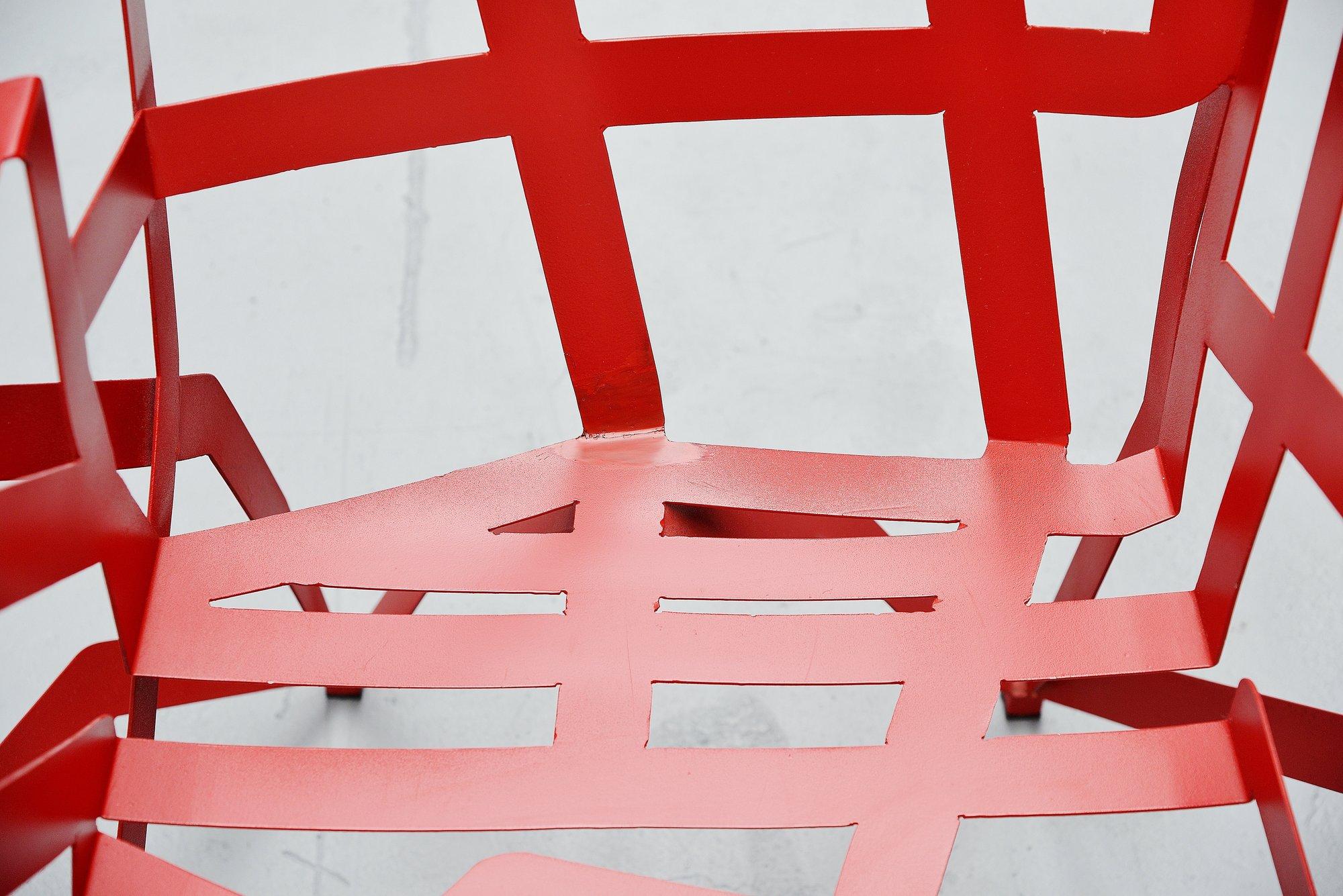 Metal Gerard Coquelin Zig Zag Chair, France, 1990