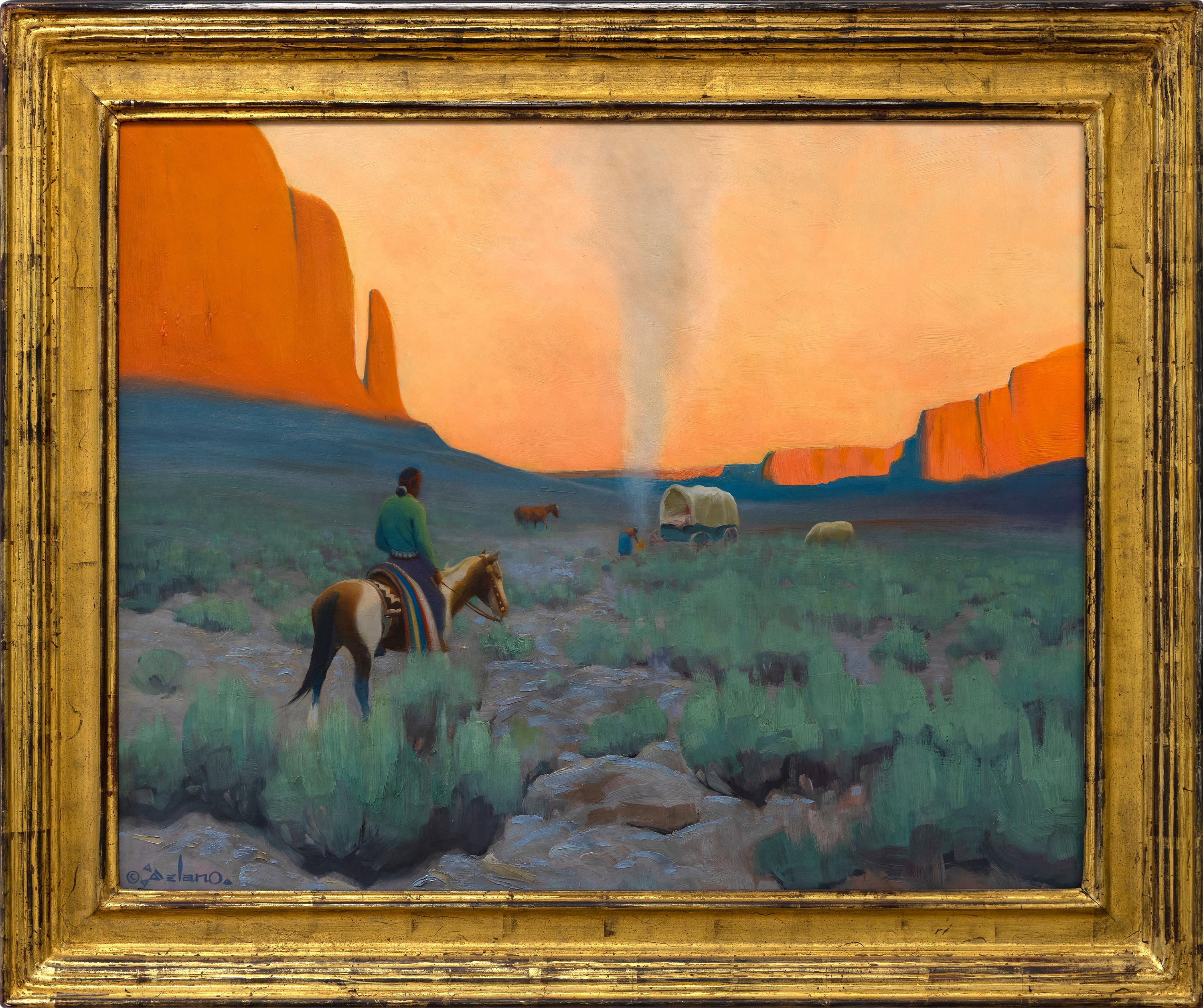 Navajo Camp - Painting by Gerard Curtis Delano