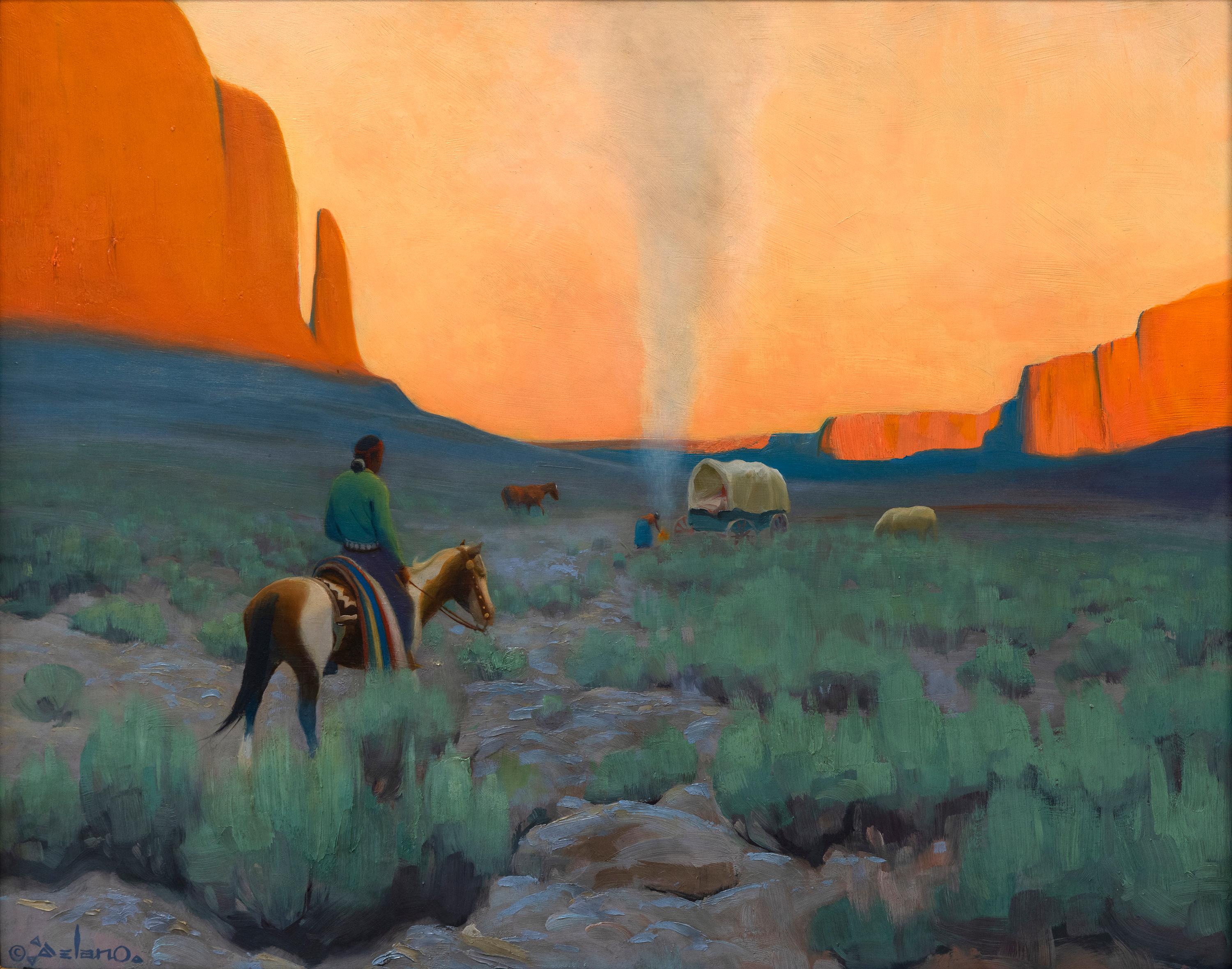 Gerard Curtis Delano Figurative Painting - Navajo Camp