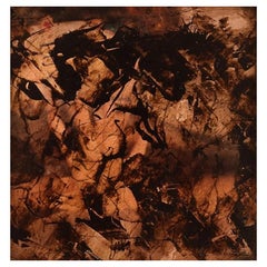 Gérard Cyne, French Artist, Oil on Board, Abstract Composition