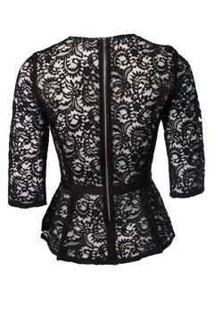 Gerard Darel, Black lace top with peplum