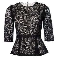 Gerard Darel, Black lace top with peplum
