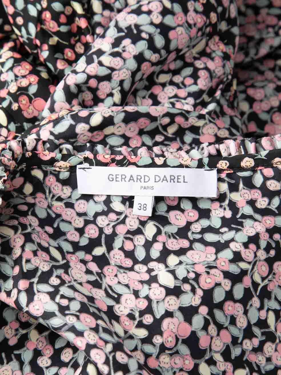 Women's Gerard Darel Floral Silk Wrap Midi Dress Size M