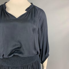 GERARD DAREL Size 14 Navy Polyester Elastic Waistband Dress