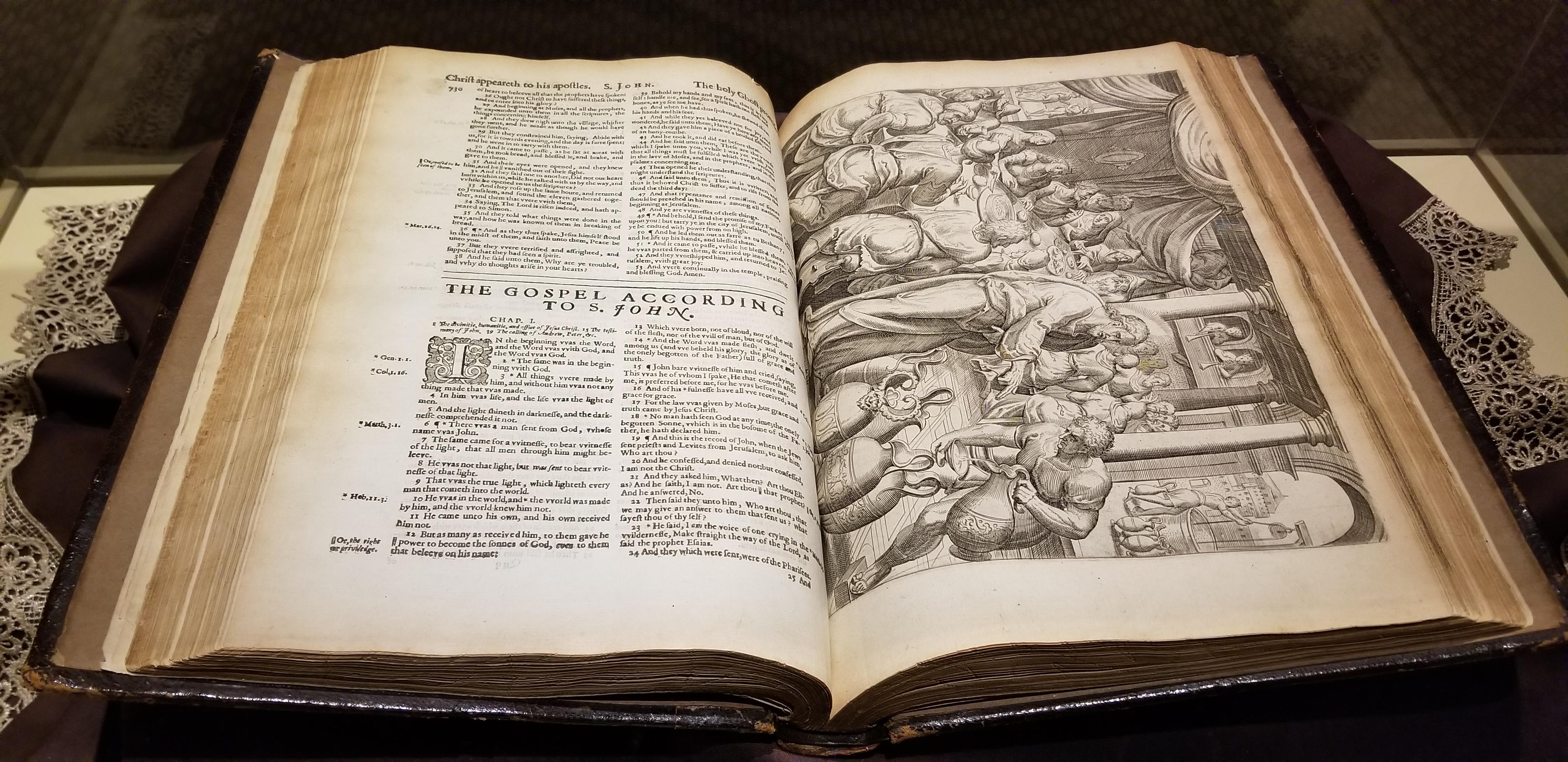 Gerard de Jode Figurative Print - Hexham Abbey Bible - 1629 King James Cambridge 1st Ed. BCP/NT w/ 115 Engravings