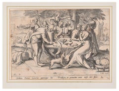 Prodigus - Original etching by Gerard de Jode - 1570