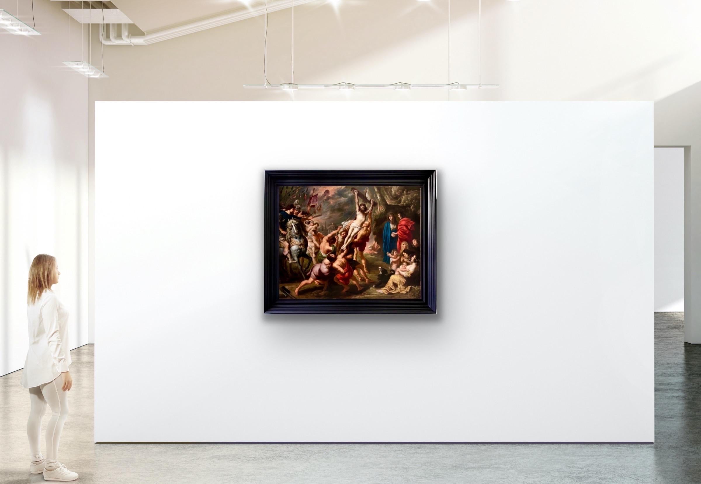Dipinto antico fiammingo del XVII secolo - La crocifissione - Cristo di Rubens - Painting di Gerard de la Vallée 