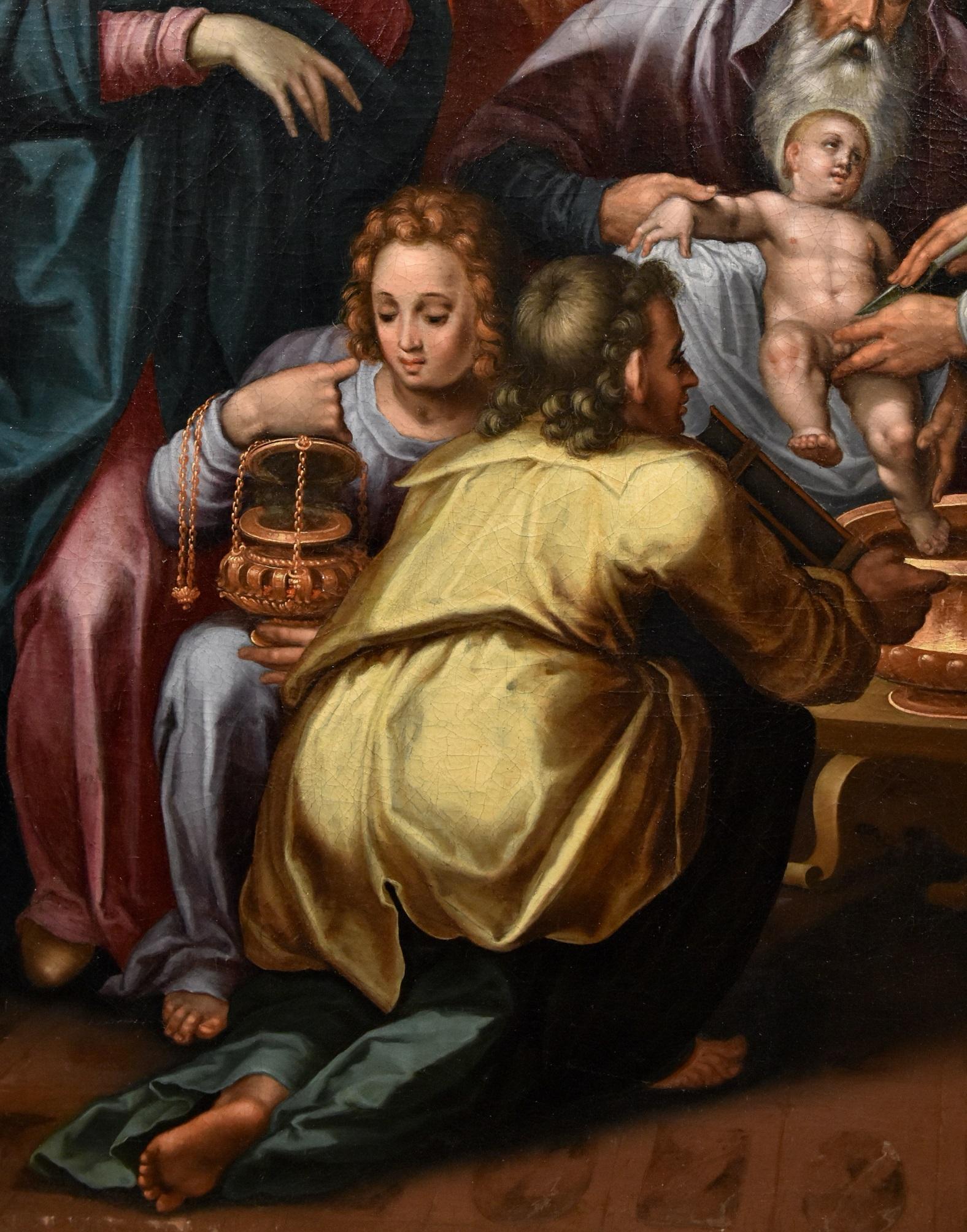 Circoncision Christ Lairly Peinture Flemish Huile sur toile Vieux maître 17ème siècle en vente 12