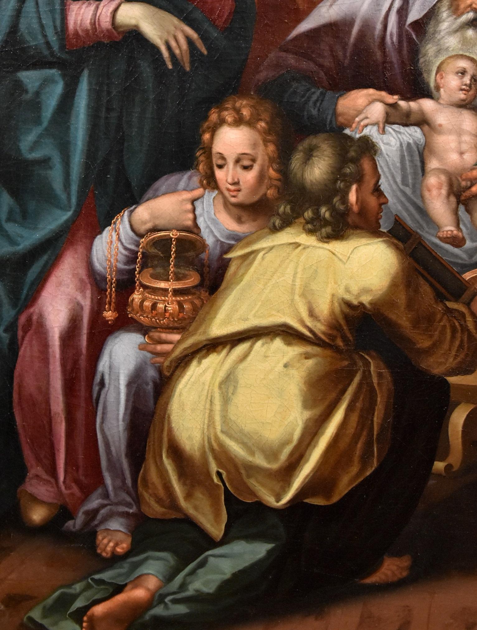 Circoncision Christ Lairly Peinture Flemish Huile sur toile Vieux maître 17ème siècle en vente 13