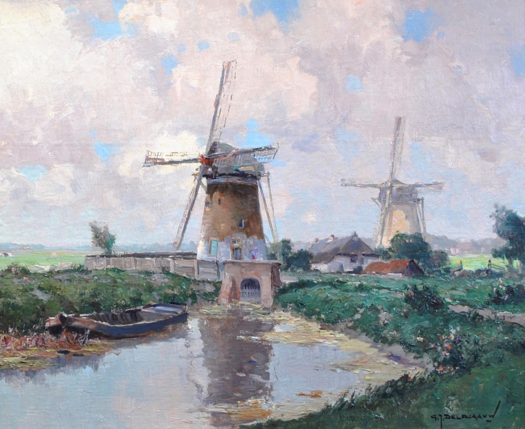 famous dutch windmill painting
