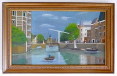 Hollands Canal Face with Figs - Oil Paint on Panel by Gerard Diepeveen