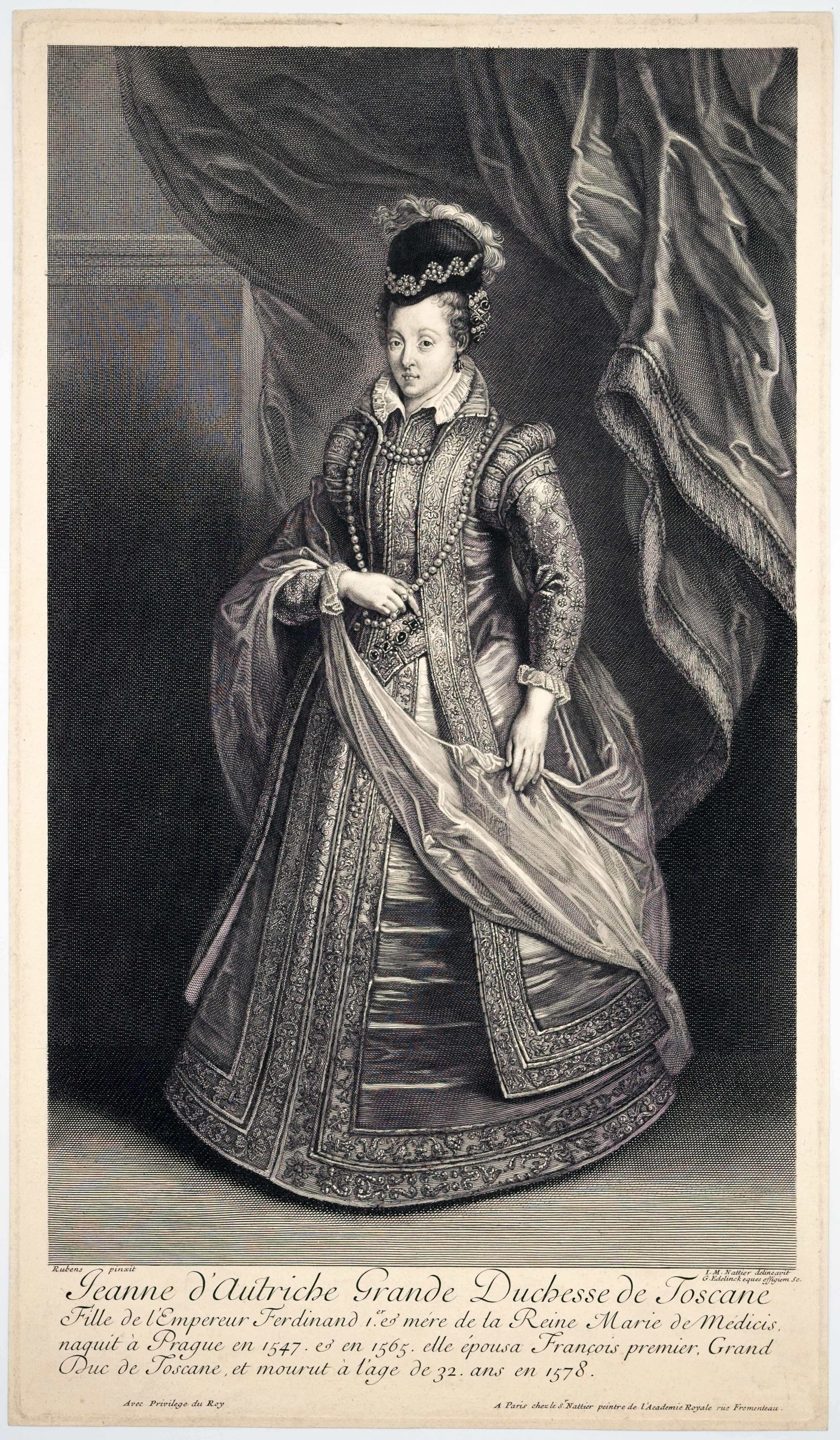 Joan d'Autriche / - La luminosité de l'impression - - Réalisme Print par Gerard Edelinck