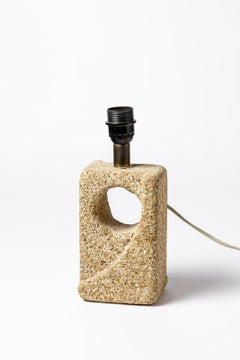 Gerard Esnault French Designer Sculptural Stone Table Lamp, circa 1960