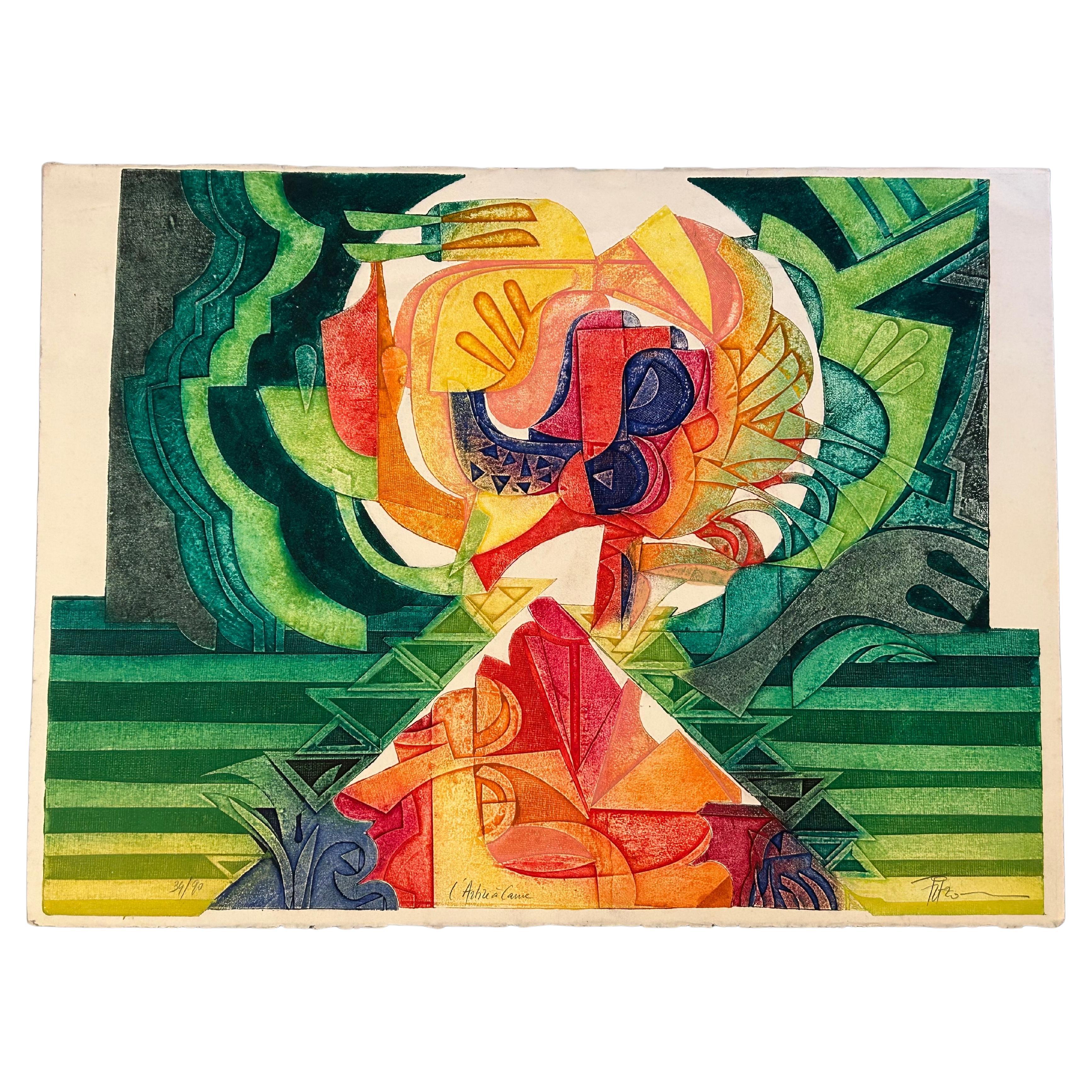 Gerard Fitremann, L'Arbre Cames Geprägte Lithographie