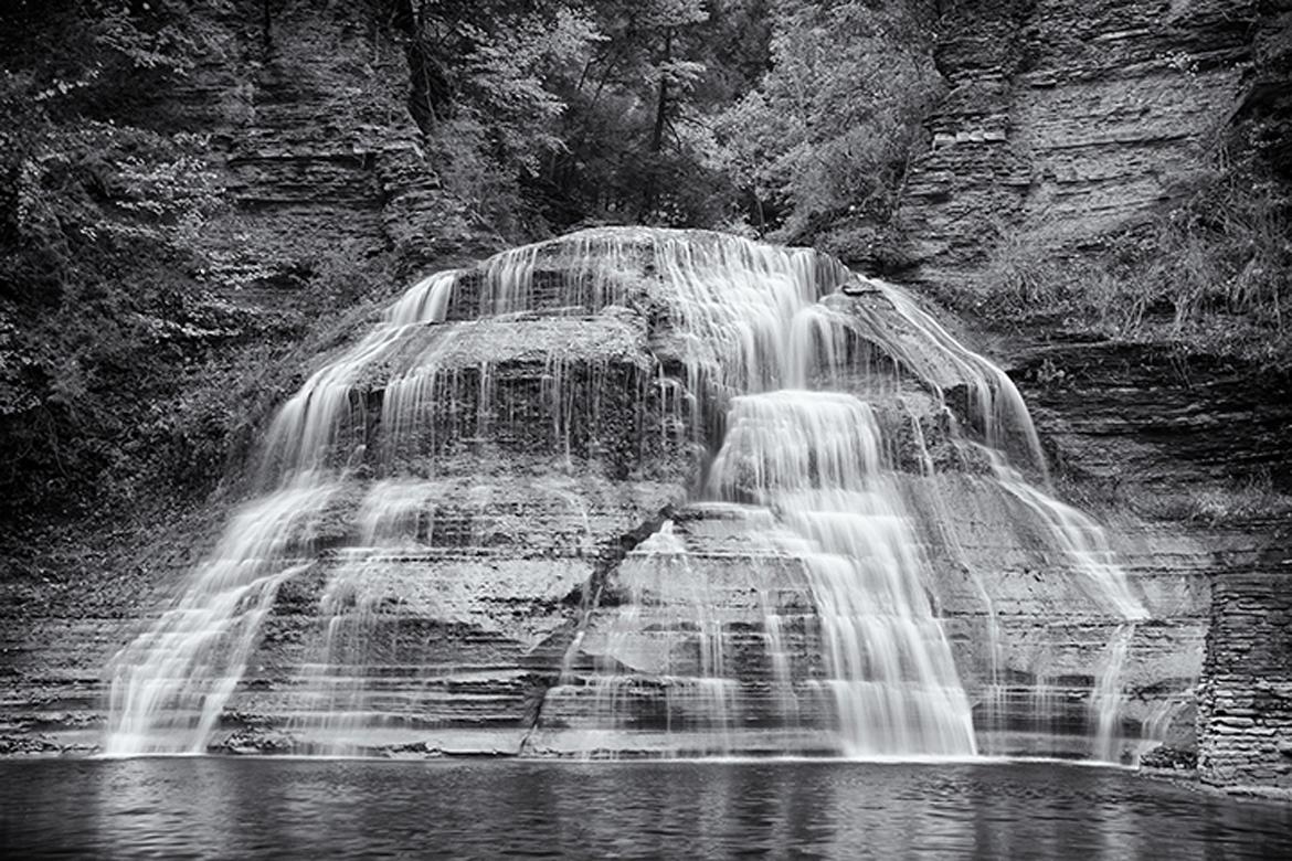 Gerard Giliberti Black and White Photograph - Round Falls, Finger Lakes, NY