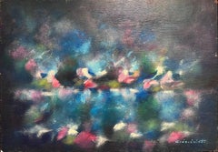 French Abstract Expressionist Signed Oil Blur of Color 20th Century