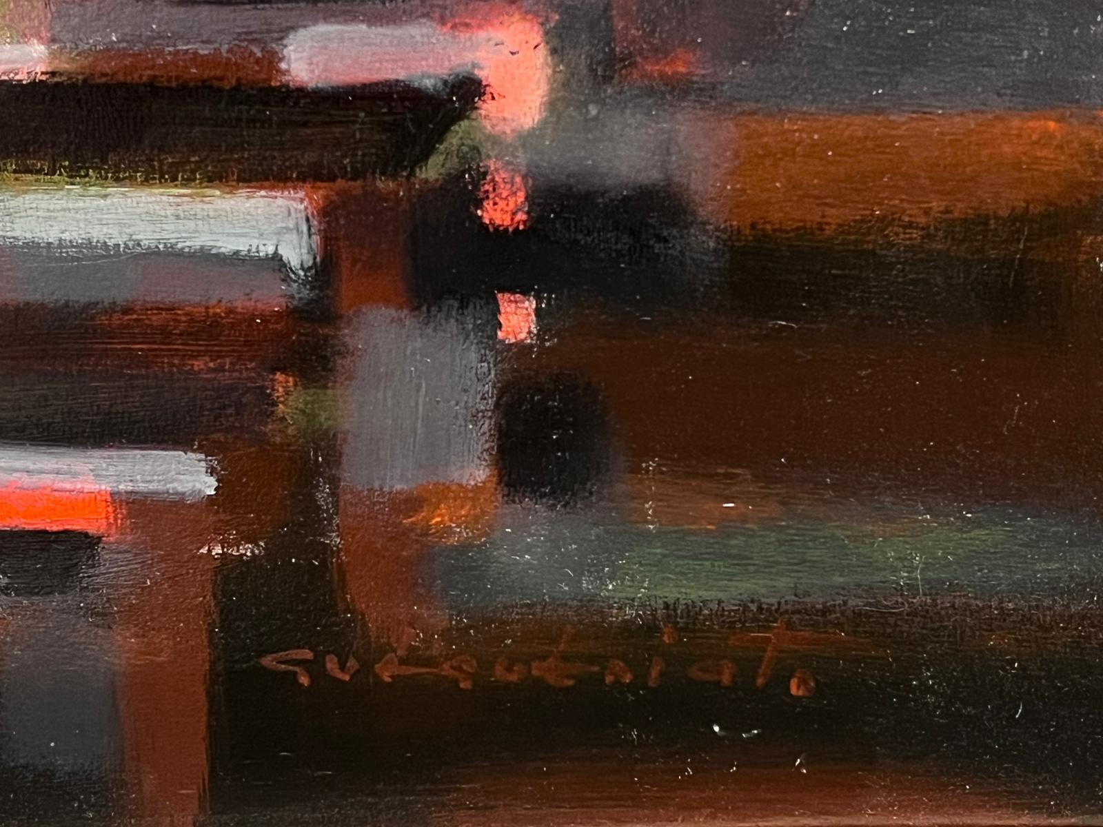 Olio firmato da un espressionista astratto francese - Painting Impressionismo di Gerard Guegueniat