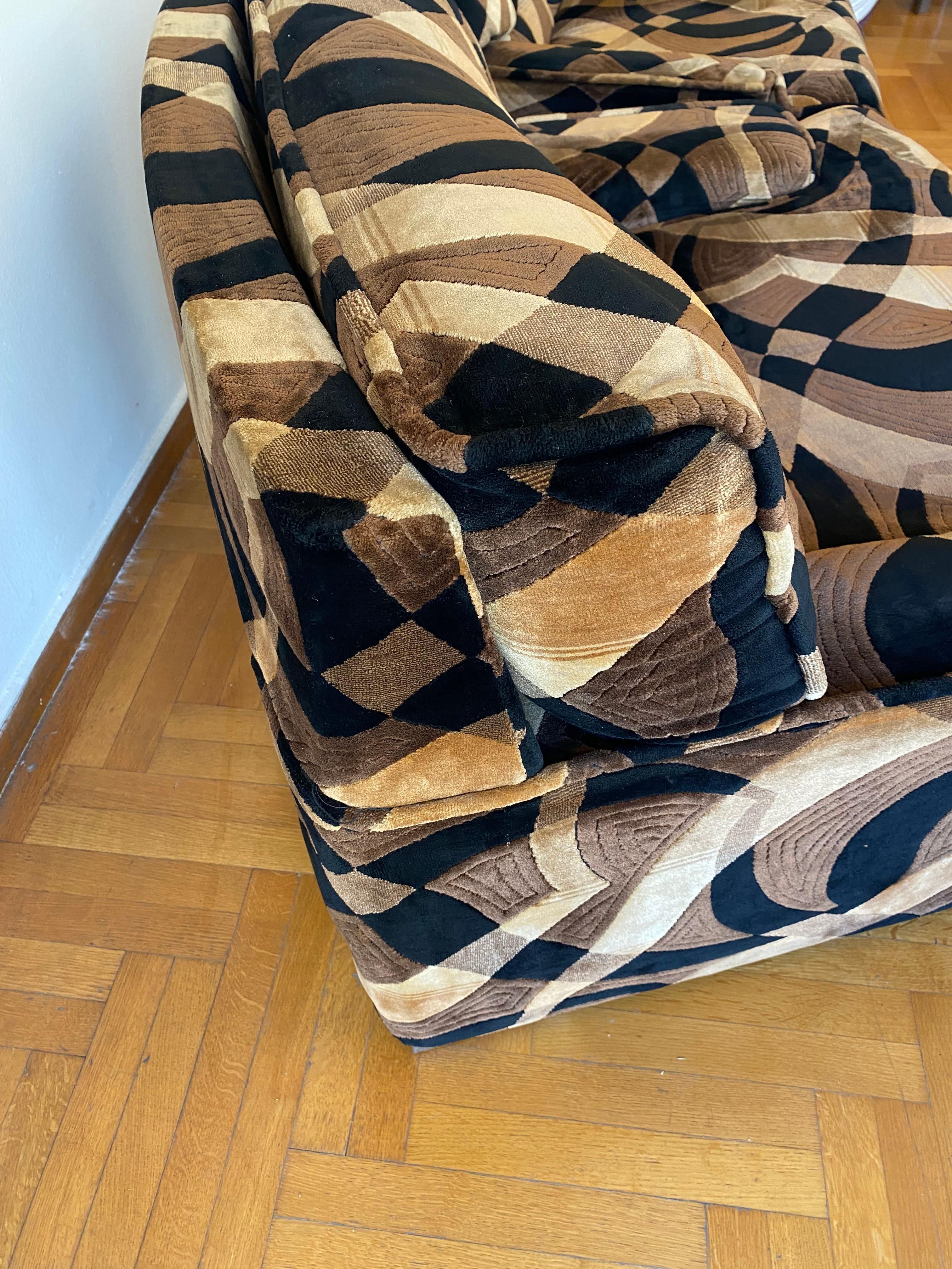Poltrone Gerard Guermonprez 1970 in velluto Vintage Midcentury Hollywood Regency in vendita 10