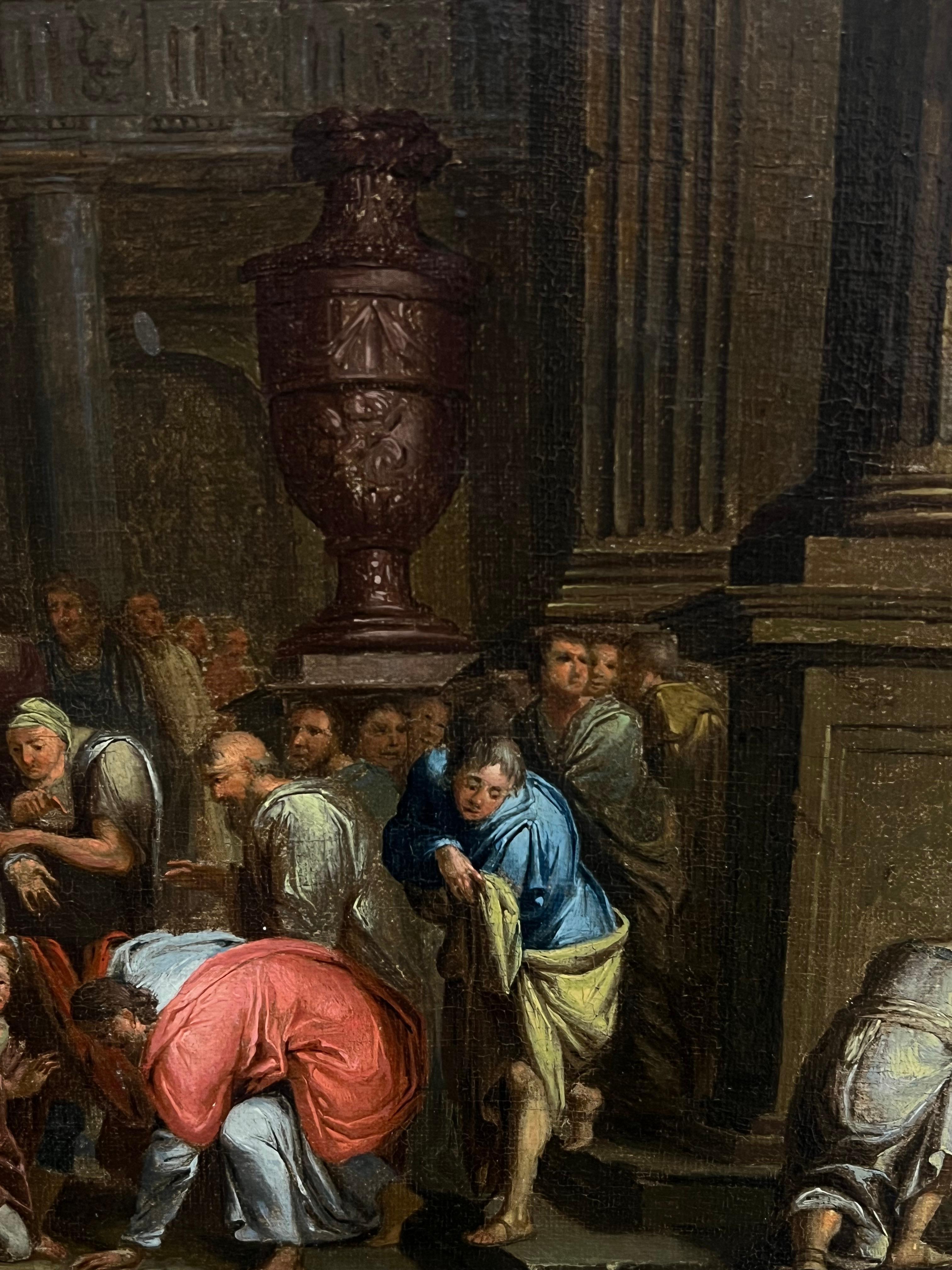 17th Century Dutch Baroque Old Master Oil Painting Christ Healing the Sick 1