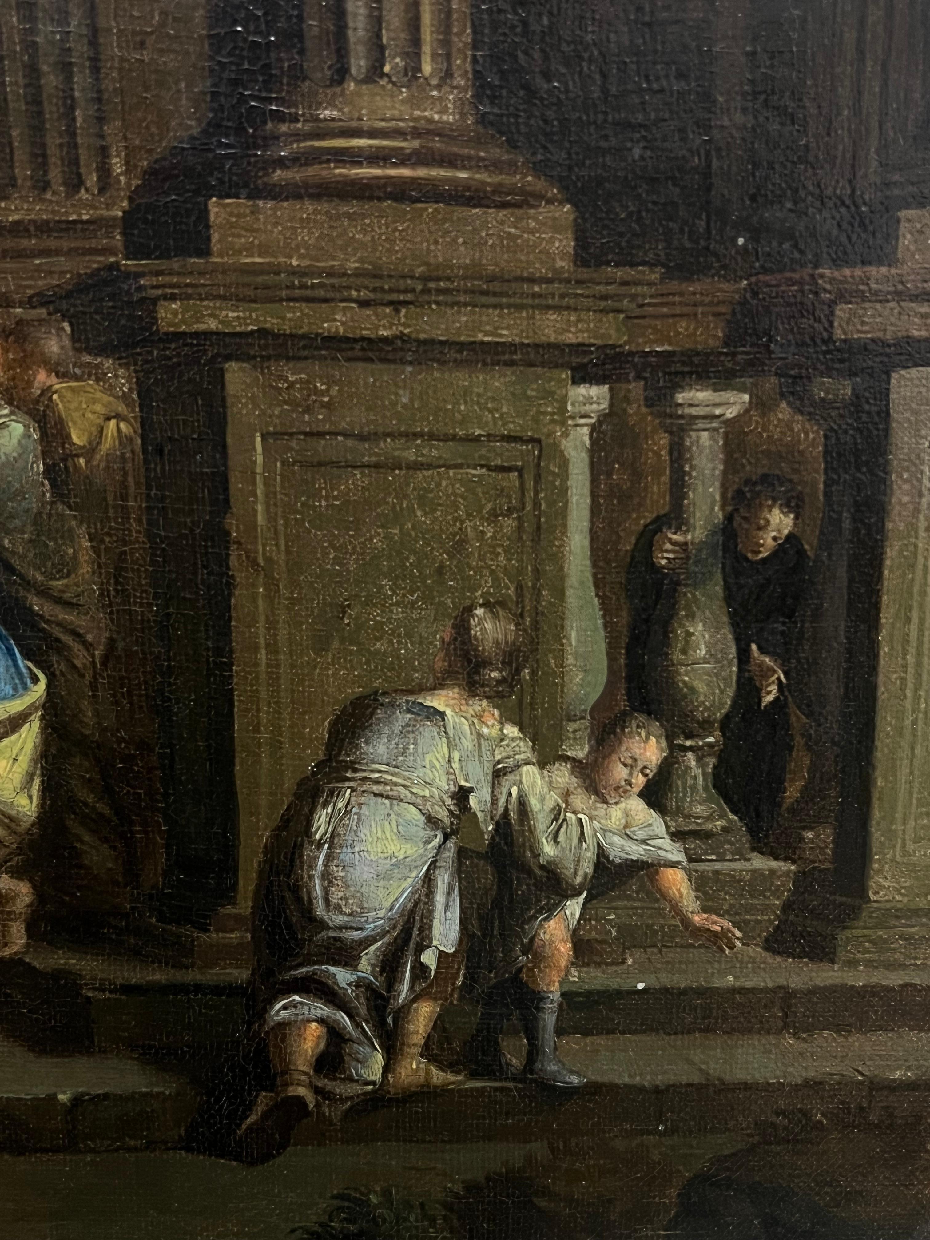 17th Century Dutch Baroque Old Master Oil Painting Christ Healing the Sick 2
