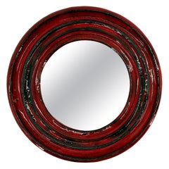 Gérard HOFMAN Vallauris, Midcentury Ceramic Wall Mirror, 1960s