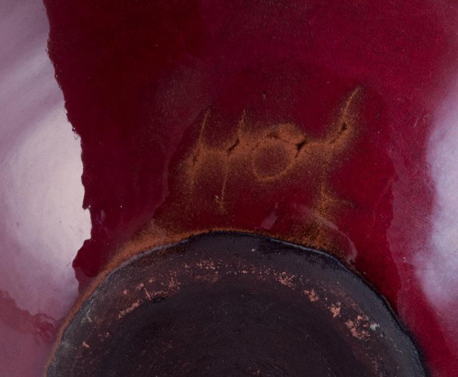 Mid-20th Century Gerard Hofmann, French ceramicist, own workshop.  Bowl with ox blood glaze For Sale