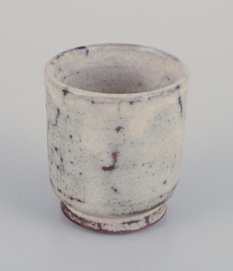 Glazed Gerard Hofmann. French ceramicist, own workshop. Set of four small cups. For Sale