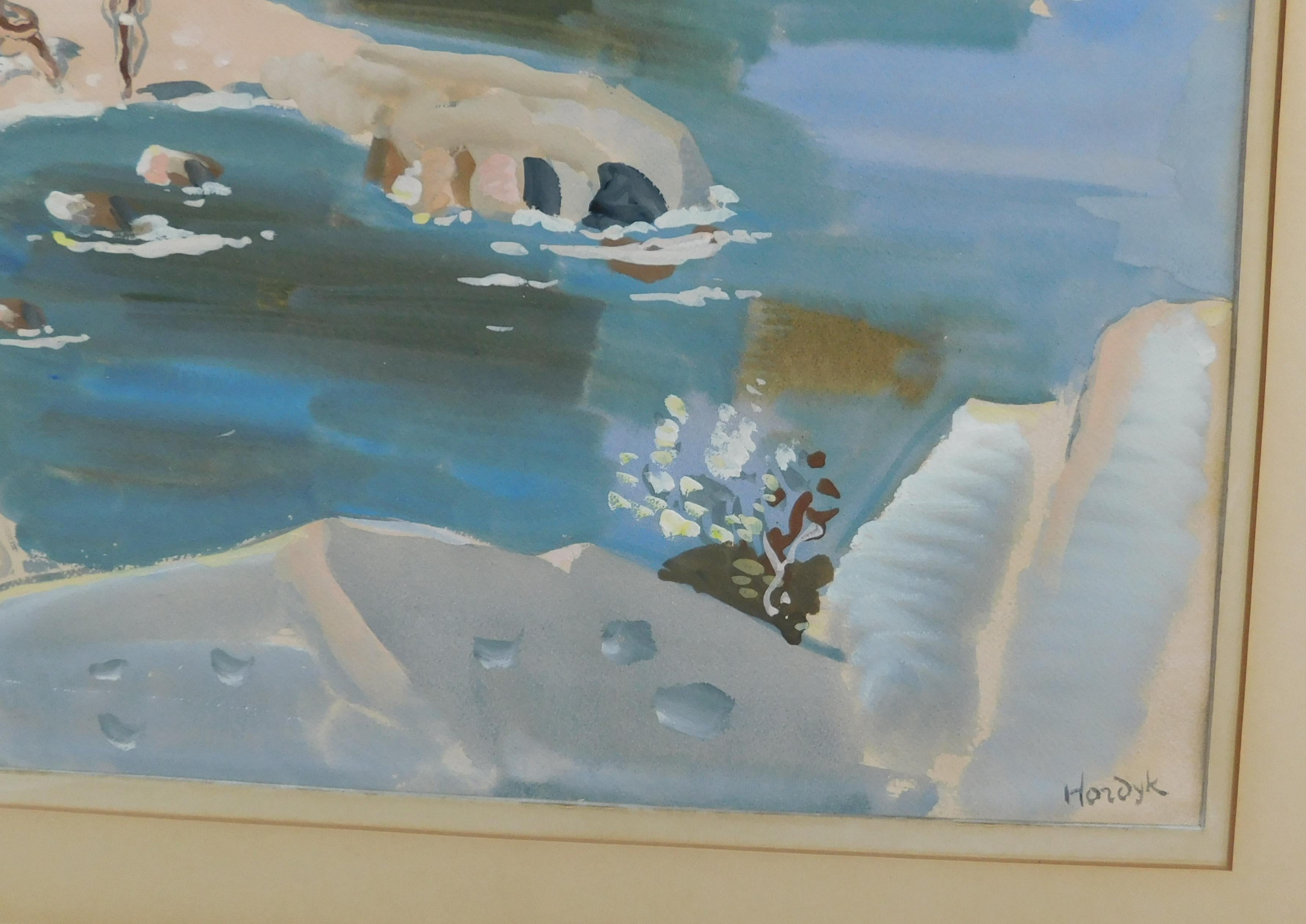 Gerard Hordyk Aquarelle - Baigneuses en vente 1
