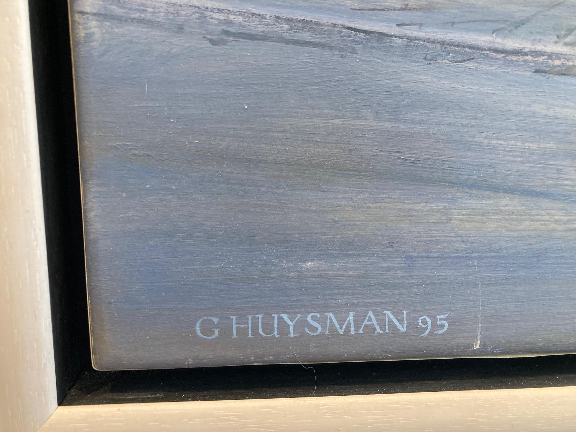 Huis in Rotterdam Ölgemälde auf Tafel Haus Niederländischer Realismus Vorrätig (Zeitgenössisch), Painting, von Gerard Huysman