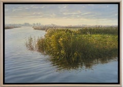 Polderlandschap Polder Paesaggio Pittura a olio su pannello Nature Realismo In magazzino