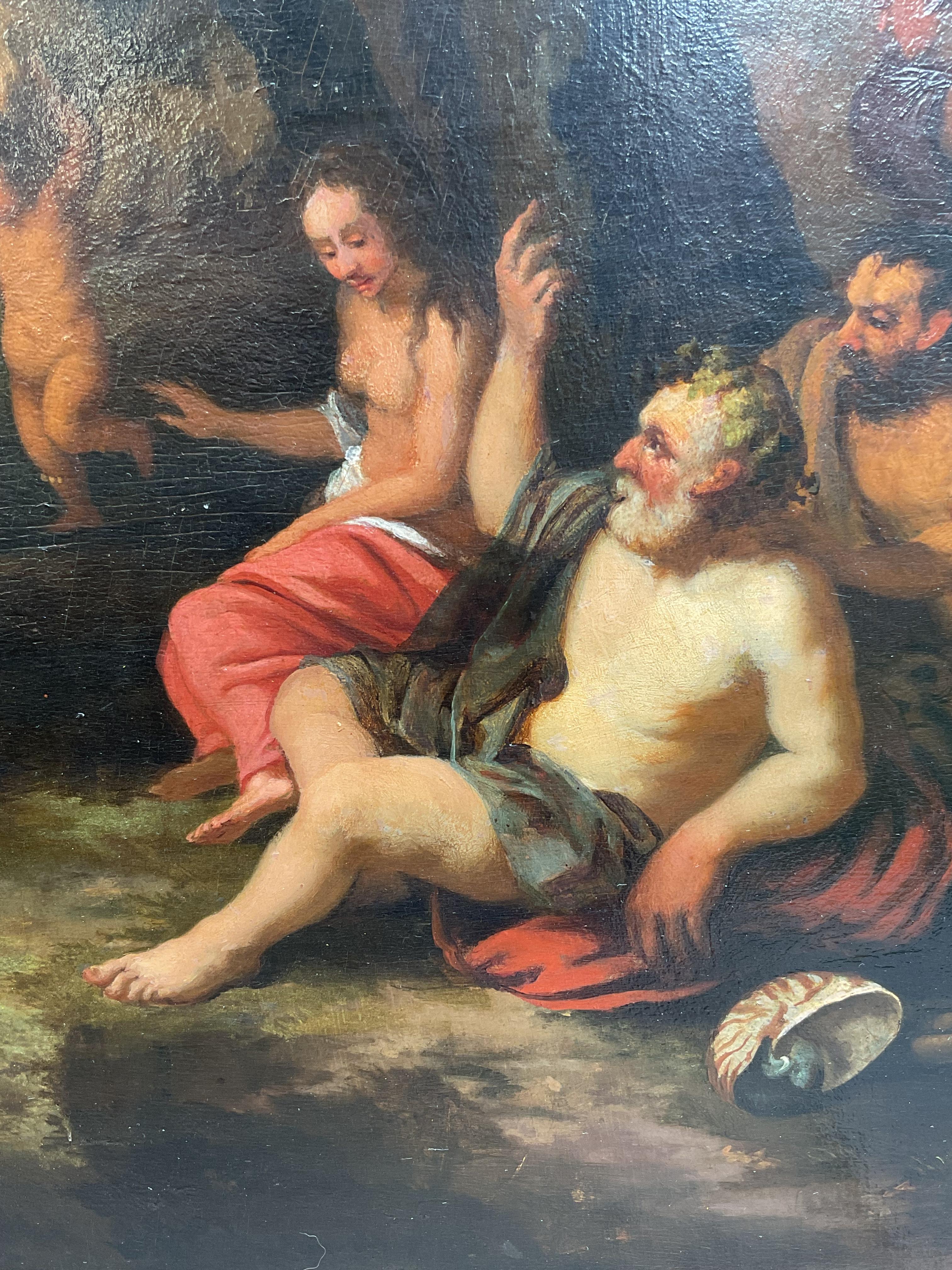Gerard I Hoet, Bacchanal - Oil on Board, 17th Century In Good Condition For Sale In Spinea, Veneto