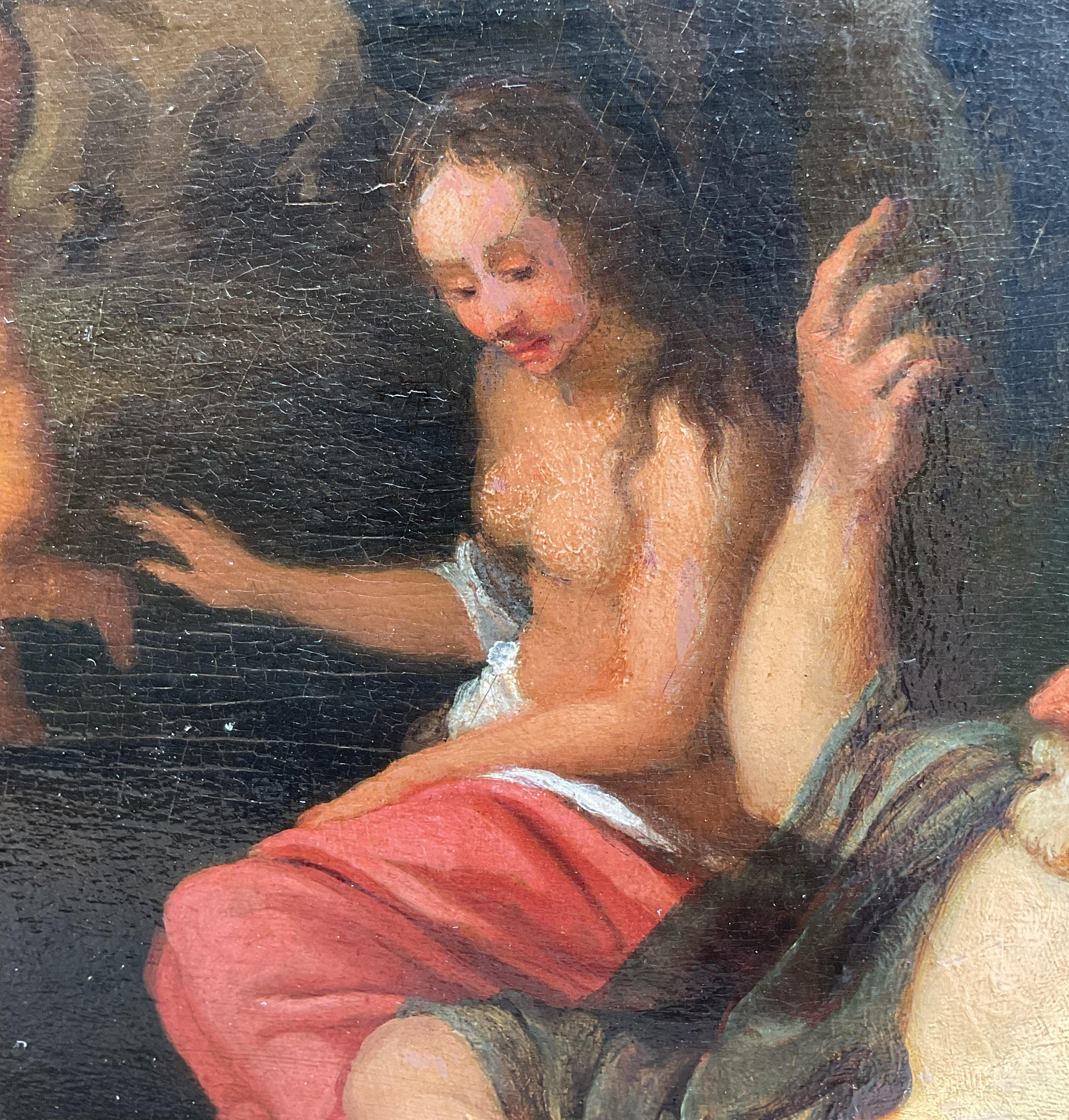 Gerard I Hoet, Bacchanal - Oil on Board, 17th Century For Sale 1