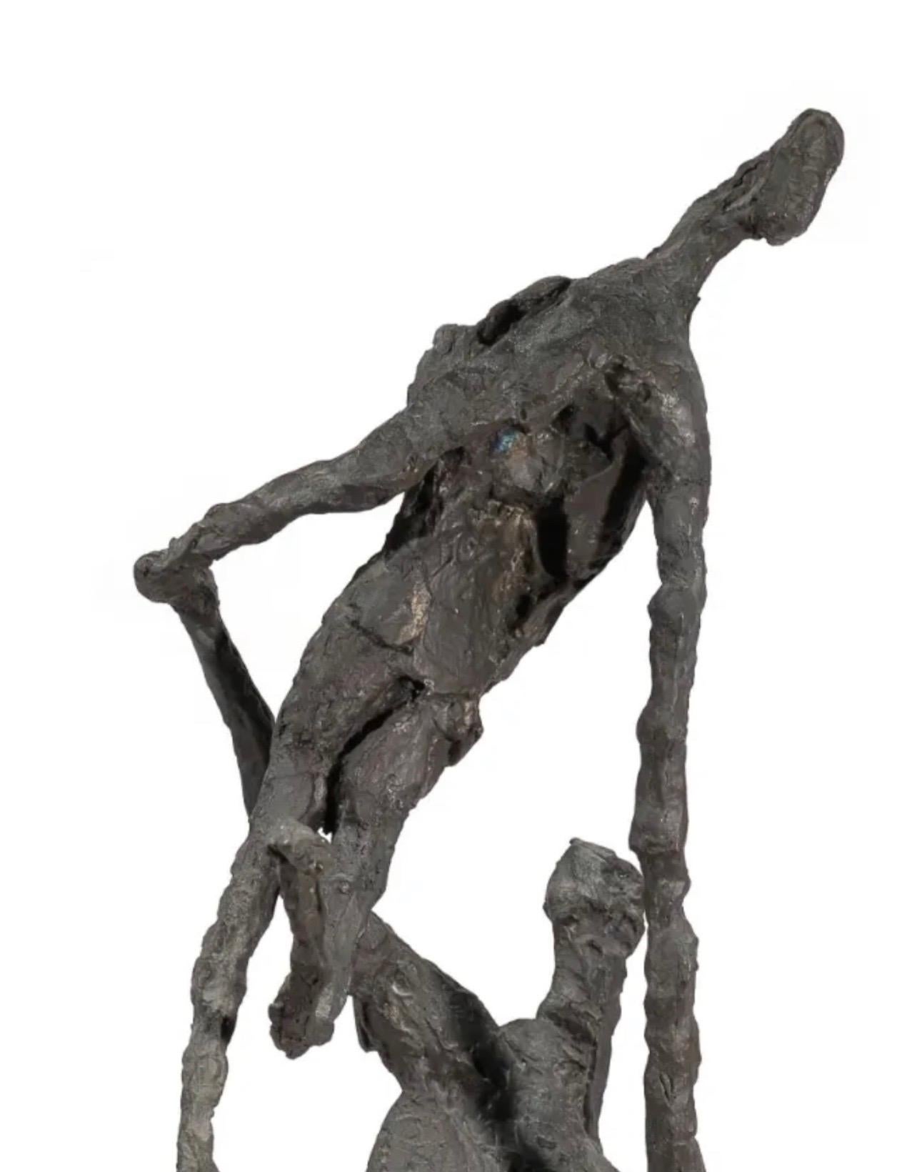 Gran Escultura Modernista de Bronce Acróbatas 1/3 French German Artist Gerard Koch en venta 11