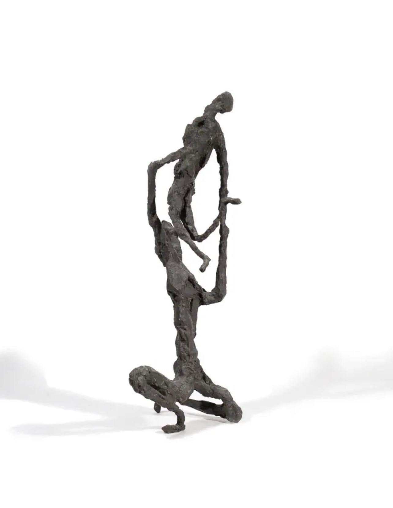 Gran Escultura Modernista de Bronce Acróbatas 1/3 French German Artist Gerard Koch en venta 2