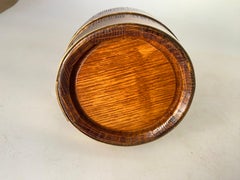 Gerard Lafitte Oak and Brass Barrel Form Pitcher Wooden Jug France 1933