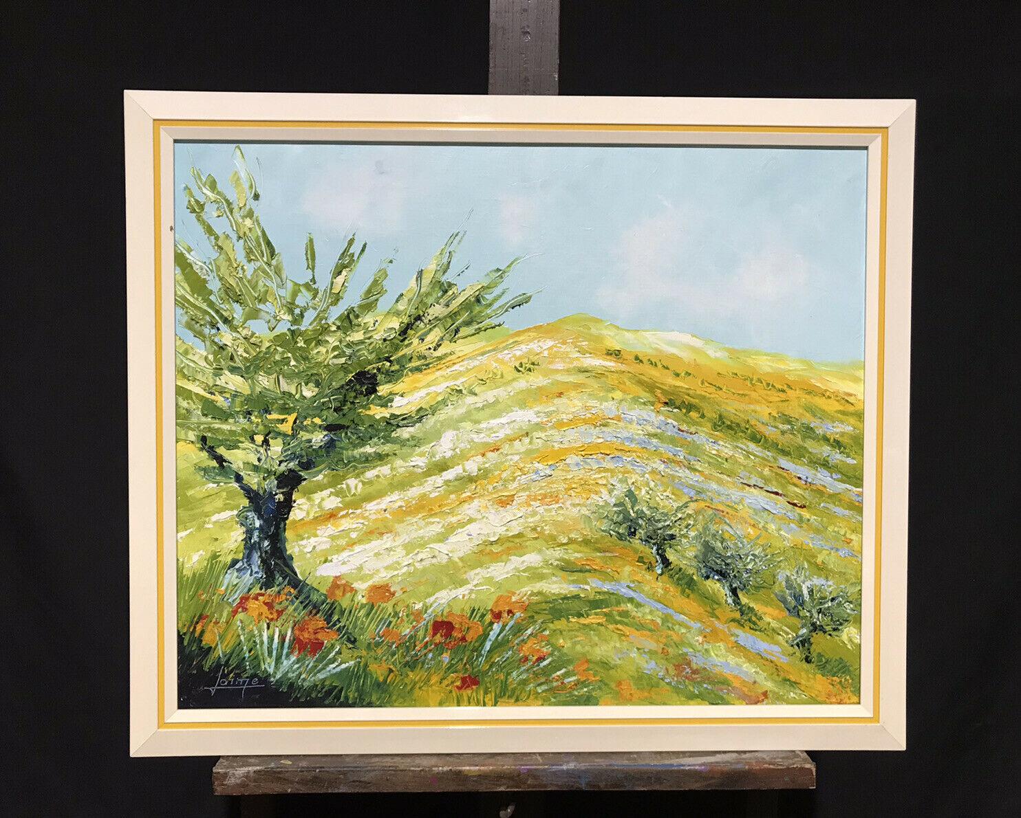PROVENCAL LANDSCAPE LARGE VINTAGE FRENCH POST IMPRESSIONIST SIGNED OIL PAINTING - Painting by Gerard Laime