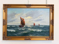 Gerhard Lukas Larsen (Deutsch 1911-1965) Öl Leinwand Vintage, Maritim, Meereslandschaft