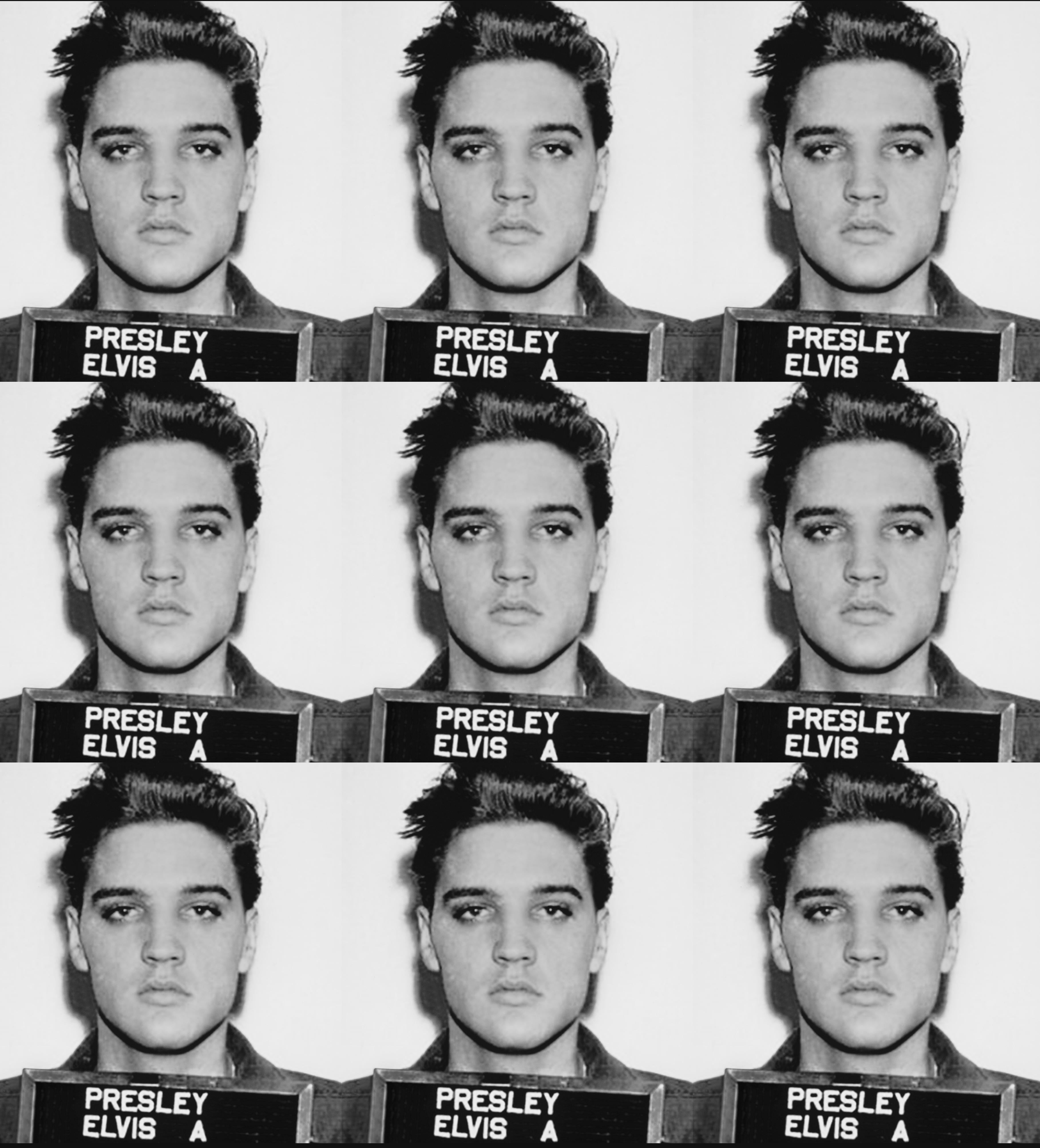 „Elvis Army Mugshot“ Druck auf Leinwand 39 x 36 Zoll Ed. of 75 von Gerard Marti, Druck