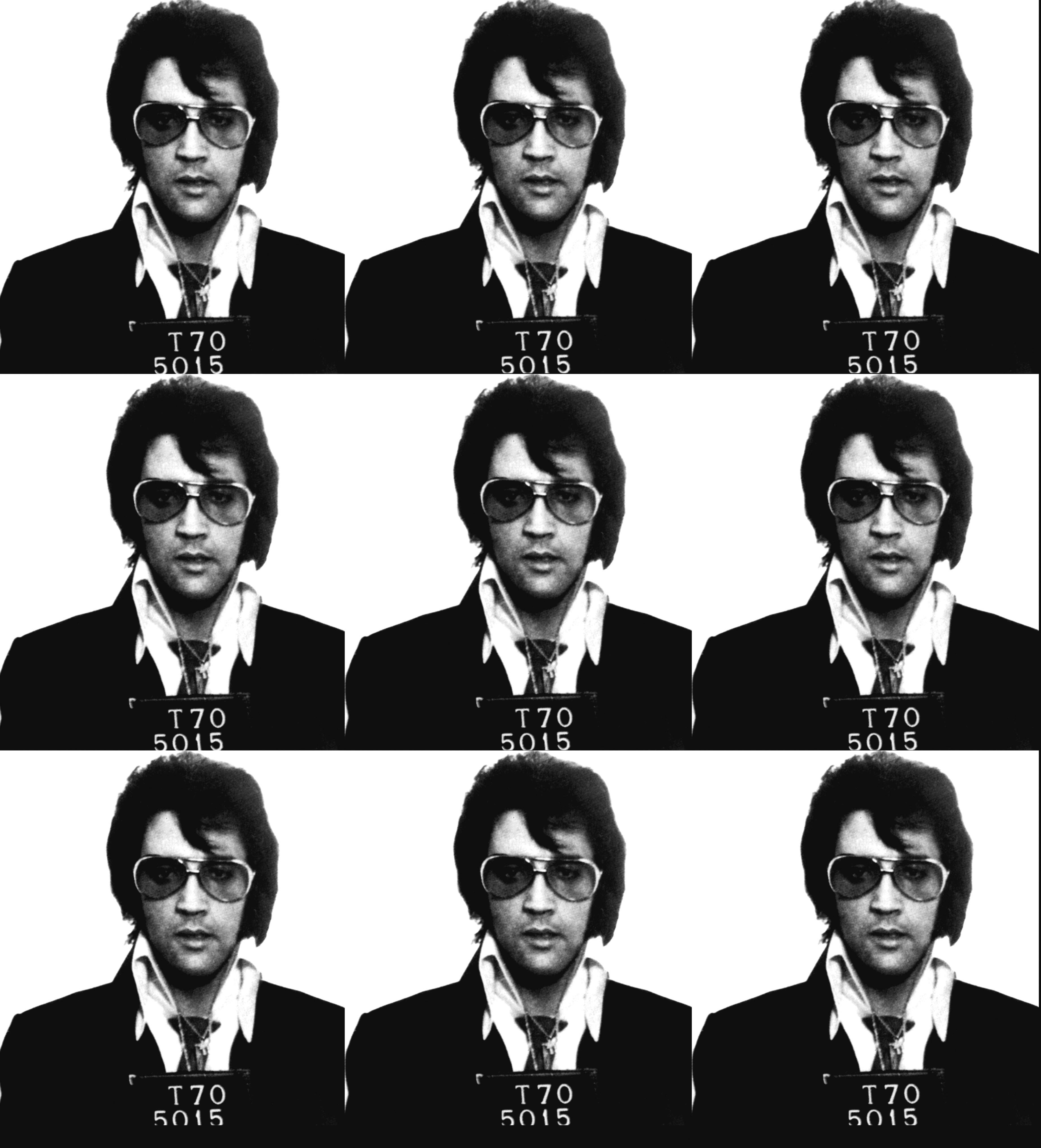 "Elvis Nixon Mugshot" Stampa 39 x 36 pollici Ed. di 75 di Gerard Marti

Stampa giclée su carta
Non allungato. Viene spedito arrotolato in tubo. 
Firmato e numerato dall'artista. 

Foto segnaletica di Elvis Presley scattata presso la sede dell'FBI,