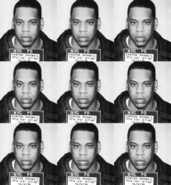 "Jay Z mugshot" Print on canvas 39 x 36 inch Ed. of 75 by Gerard Marti