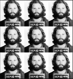 "Jim Morrison Mugshot" Signed Print 39 x 36 in Limited Ed. of 75 by Gerard Marti