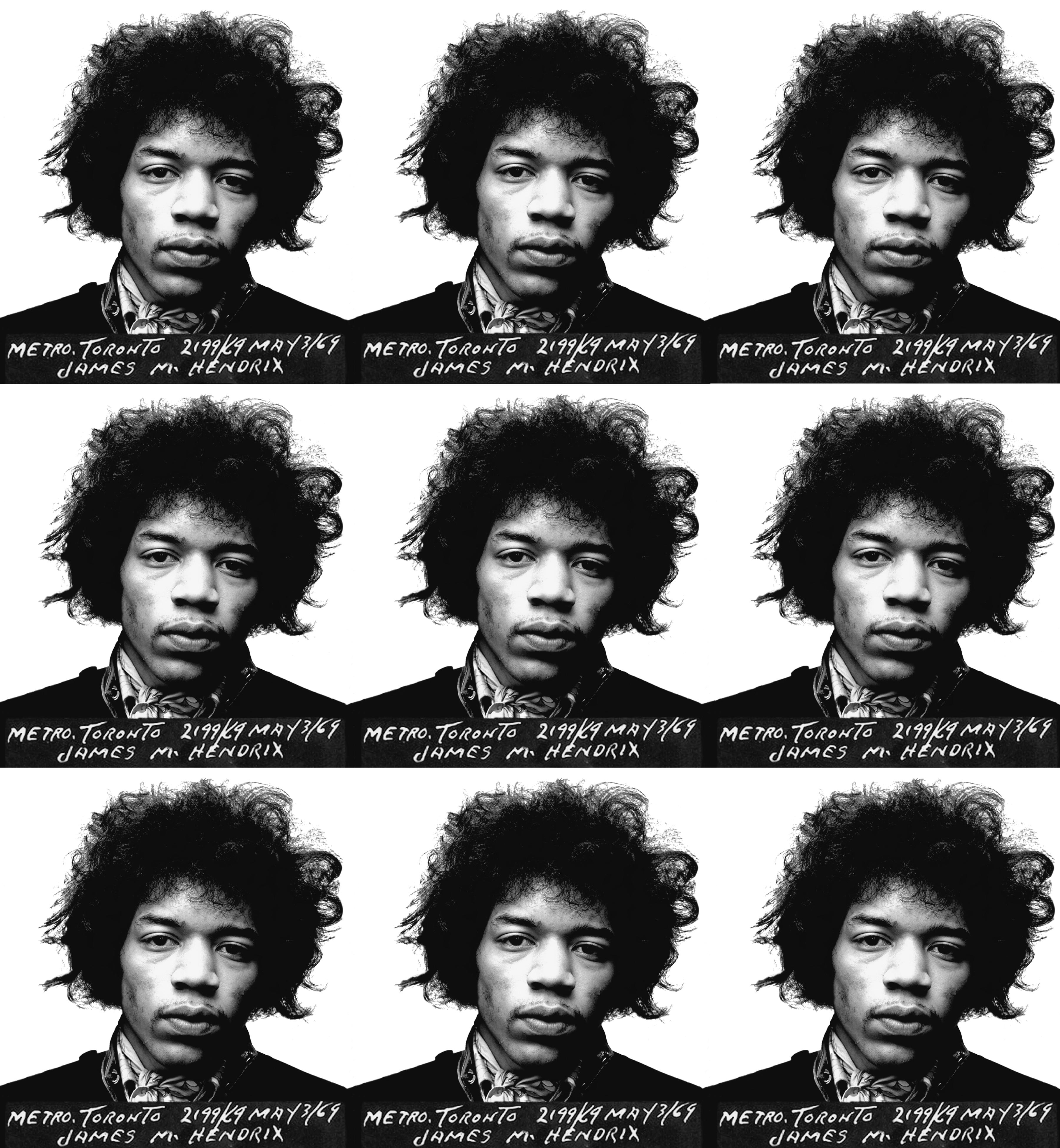"Jimi Hendrix Mugshot" Print 39 x 36 inch Ed. of 75 by Gerard Marti