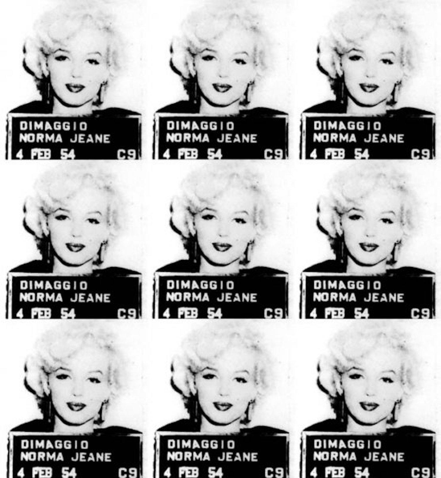 "Marilyn Monroe Mugshot" Stampa su tela 39 x 36 pollici Ed. di 75 di Gerard Marti