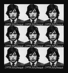 "Mick Jagger Mugshot" Print on Canvas 39 x 36 inch Edition of 75 by Gerard Marti