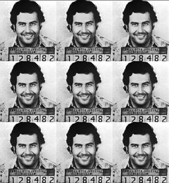 "Pablo Escobar Mugshot" Impression sur toile 39 x 36 pouces Ed. of 75 par Gerard Marti