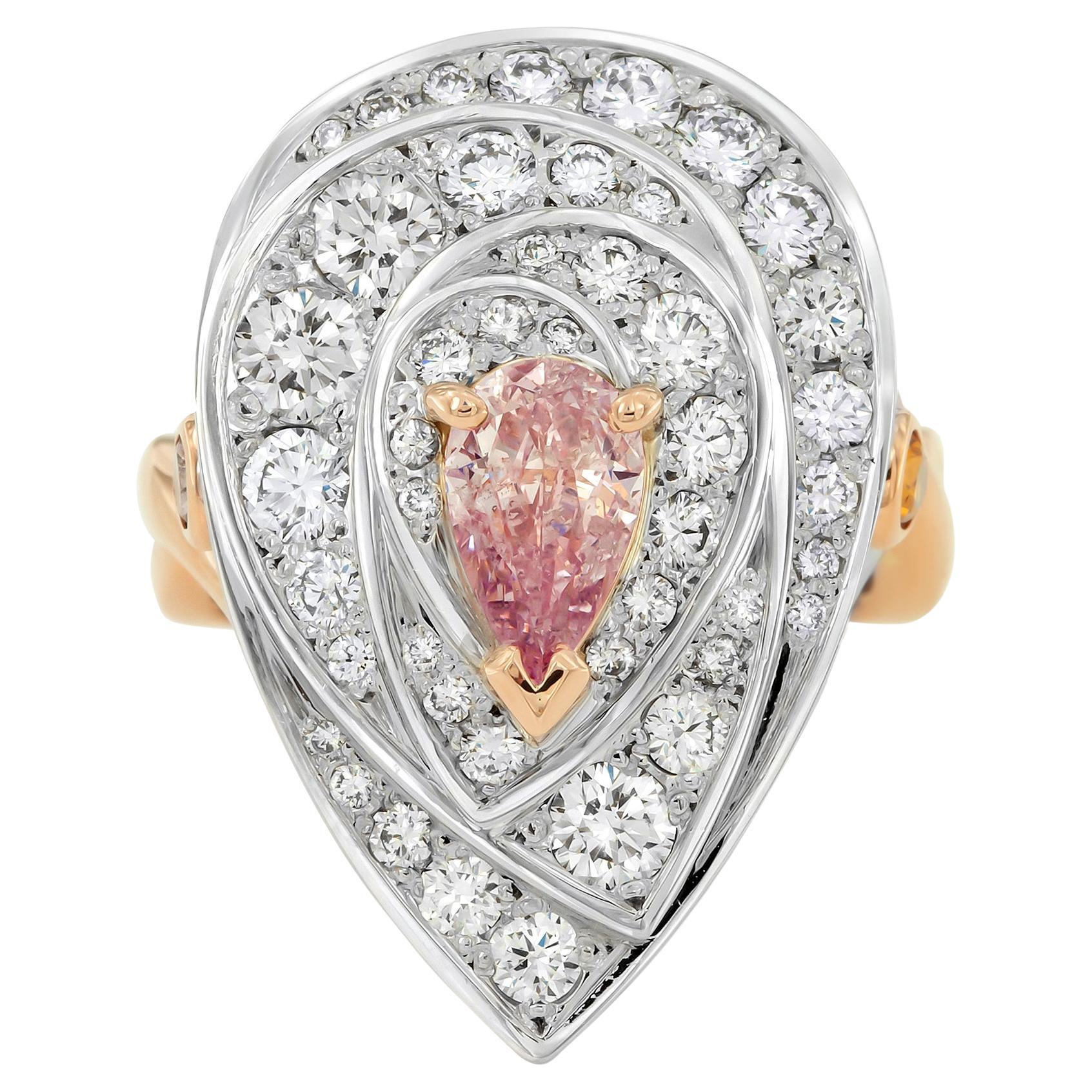 Gerard McCabe Amore Bague en or 18 carats avec grappe de diamants roses et blancs de 0,80 carat