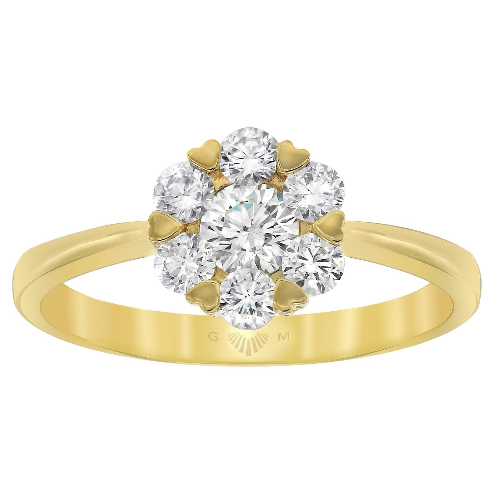 Gerard McCabe Bloom 0,61 Karat TW Diamant-Cluster-Ring aus 18 Karat Gelbgold.  im Angebot