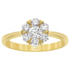 Gerard McCabe Bloom Bague en or jaune 18 carats avec grappe de diamants de 0,61 carat poids total 