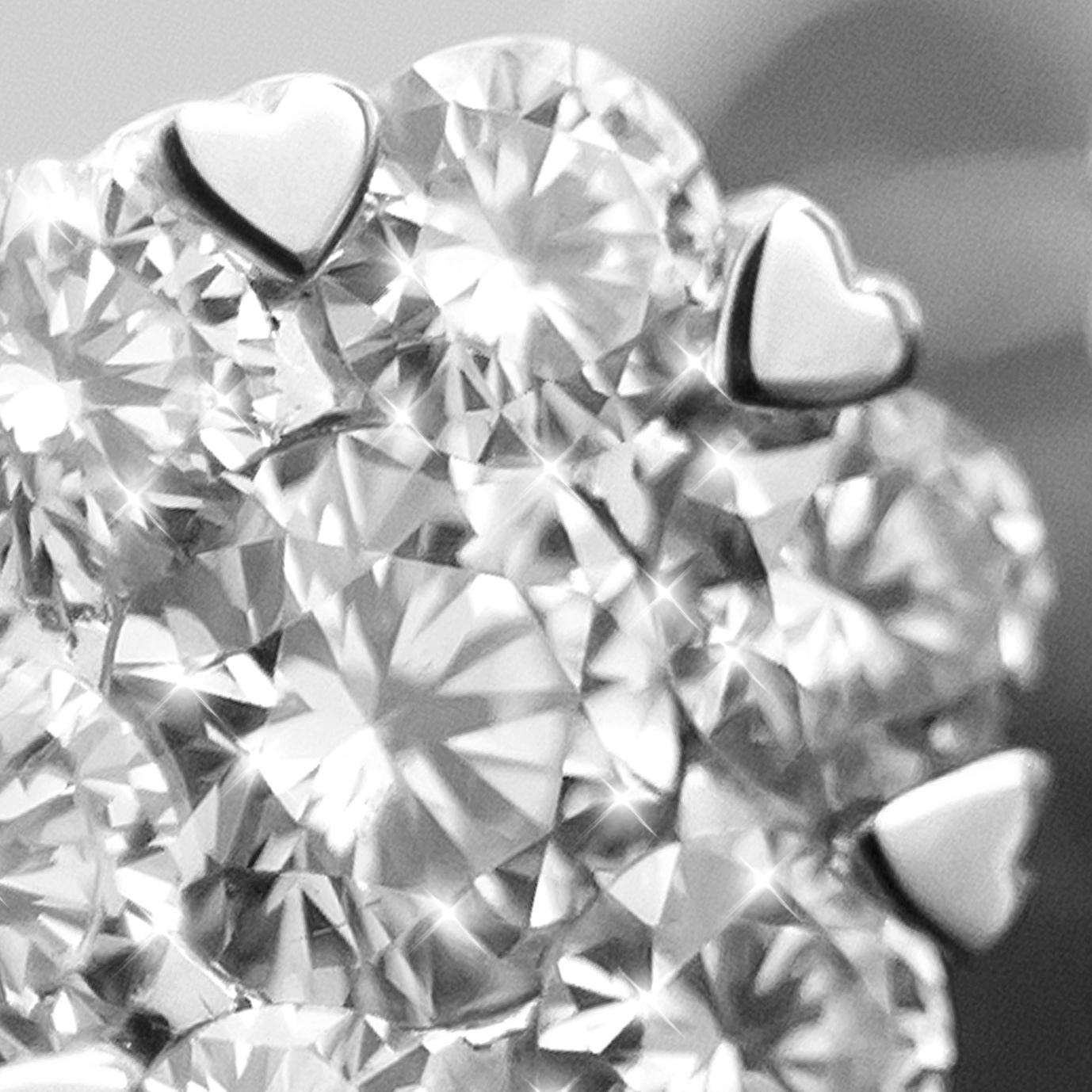 Women's Bloom Diamond Stud Earrings in 18 Carat White Gold For Sale