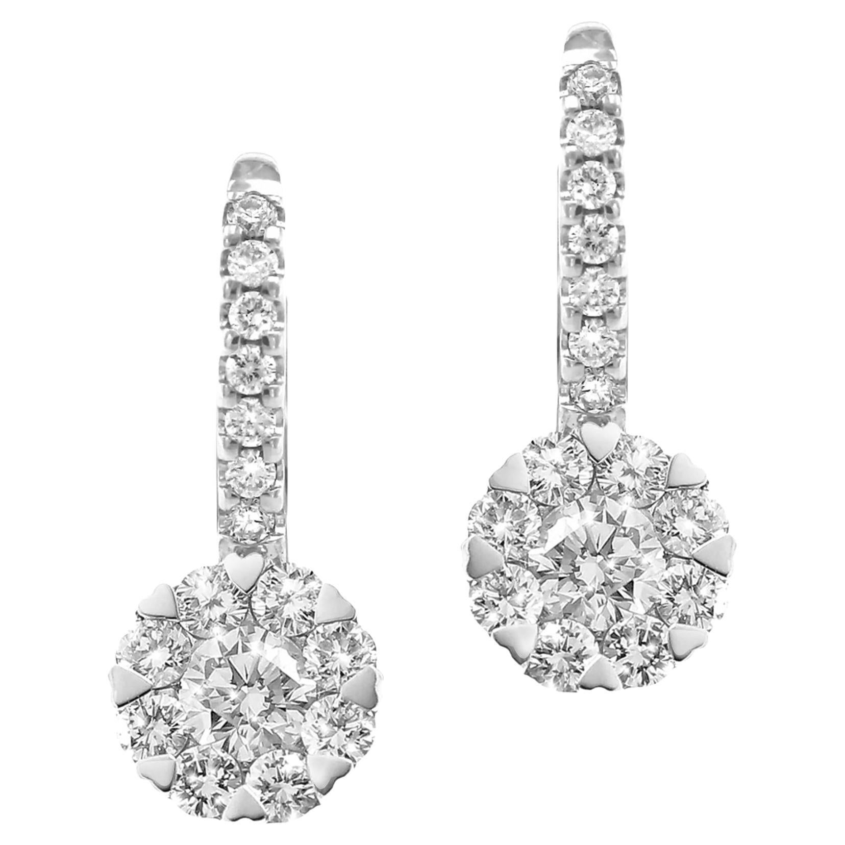 Bloom Diamond Stud Earrings in 18 Carat White Gold For Sale